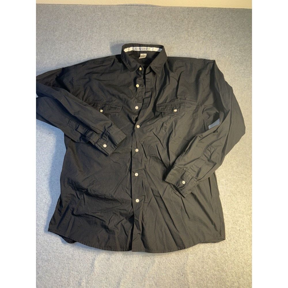 Cosi Crest Clothing Shirt Mens Medium Black Short Sleeve Button‎ Up